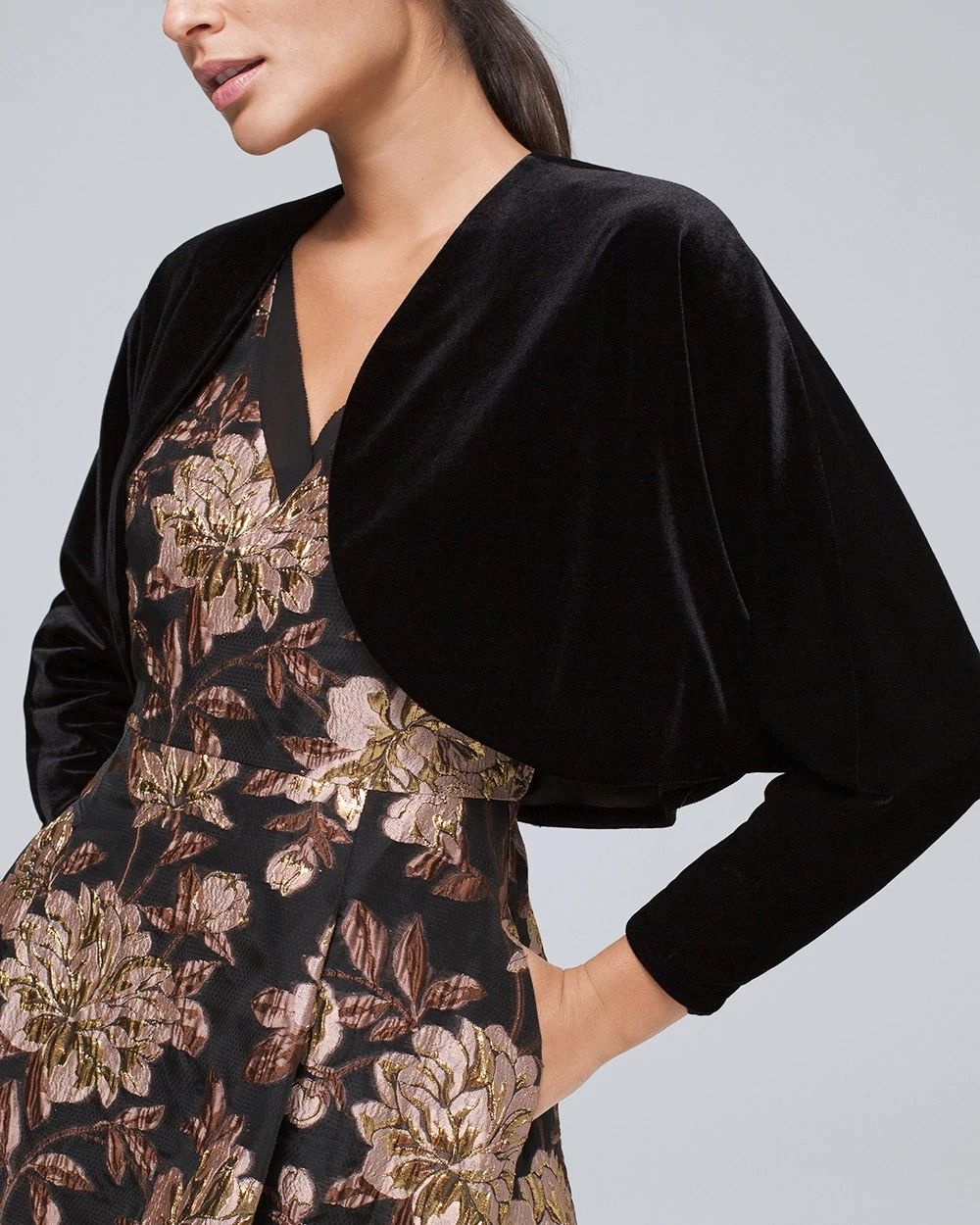 Black velvet bolero discount